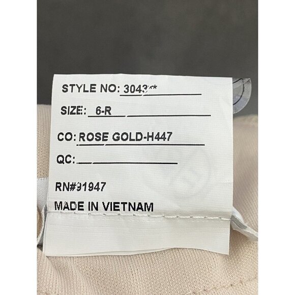 DESSY COLLECTION Cap Sleeve Cowl-back Sequin Gown Front Slit In Rose Gold Sz 6R - Picture 7 of 9